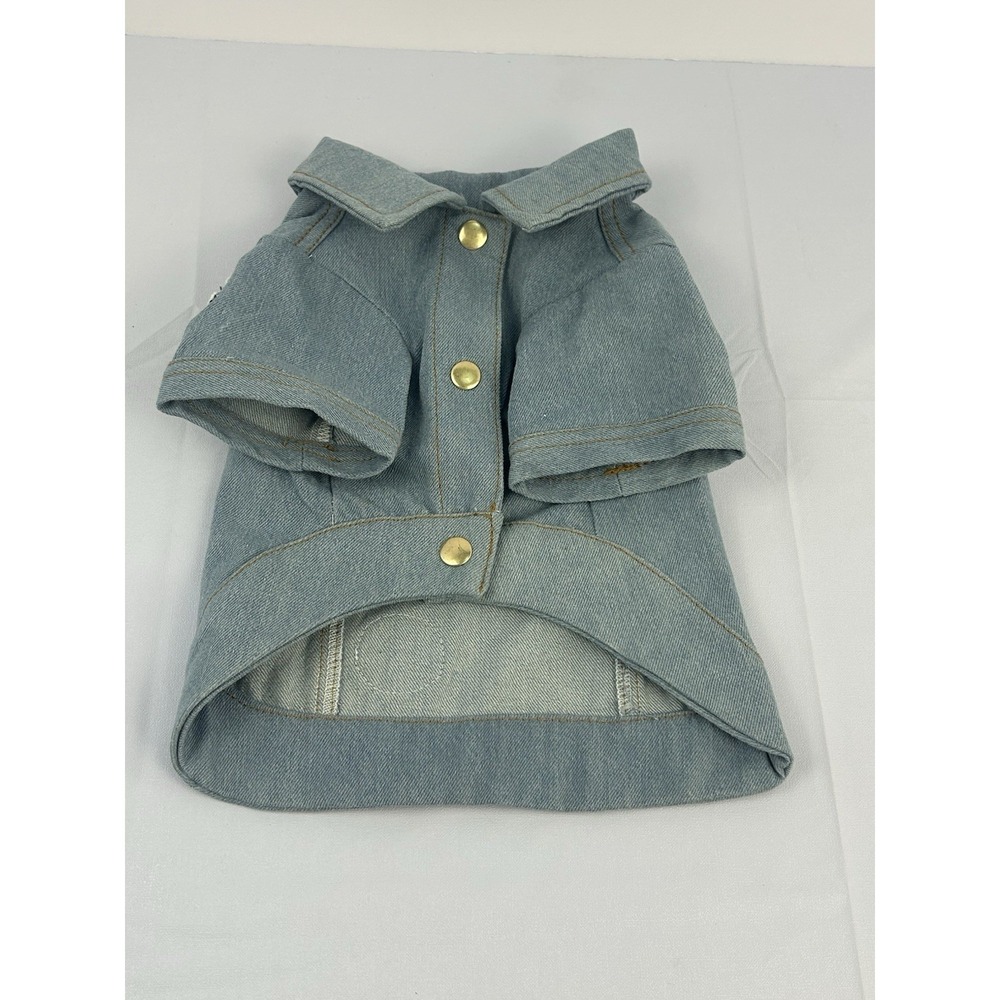 Cottagecore Denim Dog Jacket Indie Aesthetic Pet Outfit Rainbow Patch Cute Small